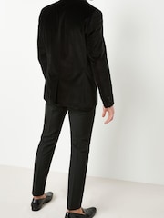 Black Slim Velvet Jacket - Image 4 of 12