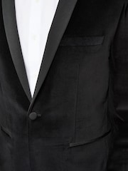 Black Slim Velvet Jacket - Image 8 of 12