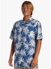 Quicksilver Blue Leaf Print Beachclub Short Sleeve Shirt - Image 3 of 8