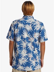 Quicksilver Blue Leaf Print Beachclub Short Sleeve Shirt - Image 4 of 8