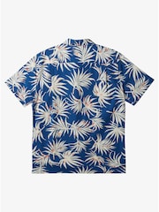 Quicksilver Blue Leaf Print Beachclub Short Sleeve Shirt - Image 8 of 8