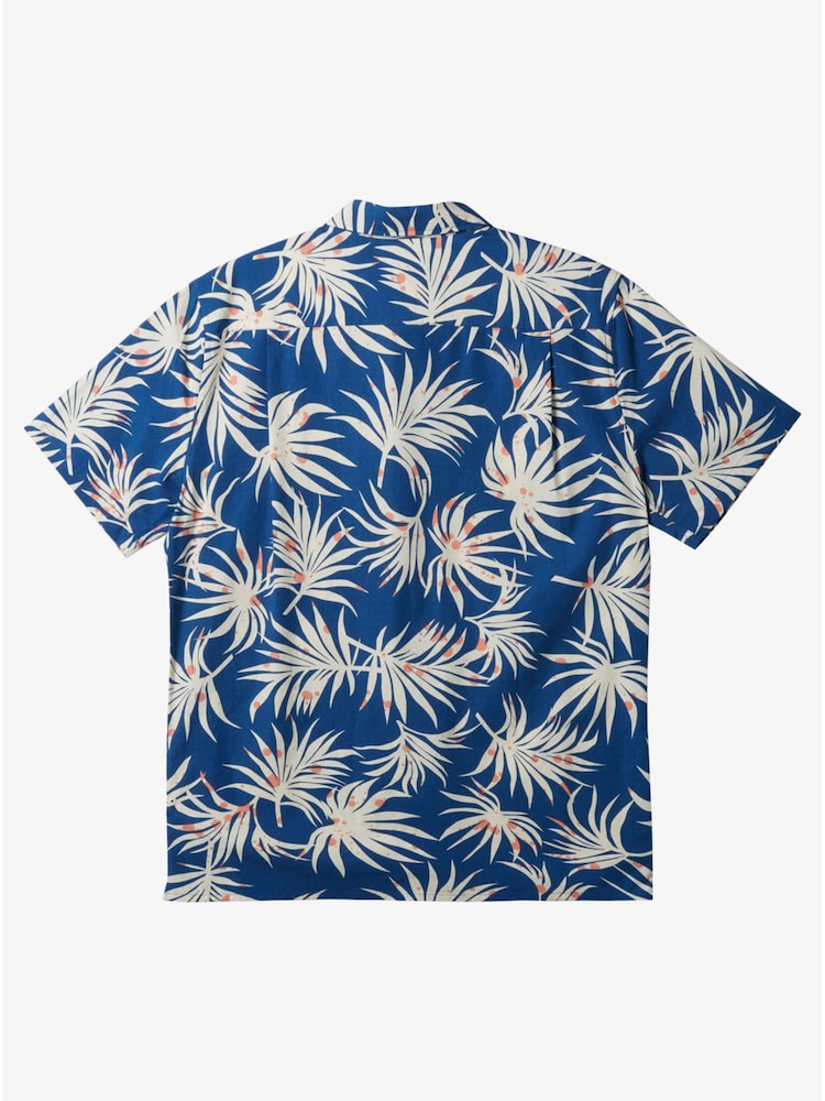 Quicksilver Blue Leaf Print Beachclub Short Sleeve Shirt - Image 8 of 8