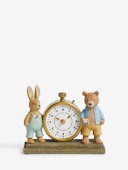 Multi Rosie Rabbit and Bertie Bear Mantel Clock - Image 3 of 5