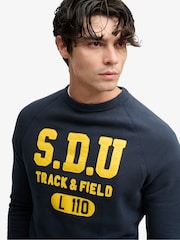 Superdry Blue Athletic Felt Applique Crew Neck Sweatshirt - Image 4 of 5