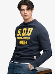 Superdry Blue Athletic Felt Applique Crew Neck Sweatshirt - Image 5 of 5