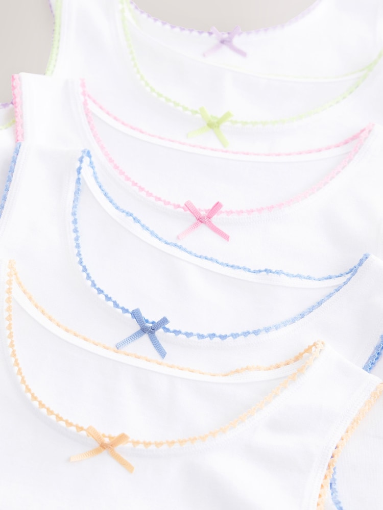 Weiß - Trägertops mit Herzdesign und Spitzenbesatz im 5er-Pack (1.5-16 Jahre) - Bild 8 von 8 Weiß - Trägertops mit Herzdesign und Spitzenbesatz im 5er-Pack (1.5-16 Jahre) - Bild 8 von 8