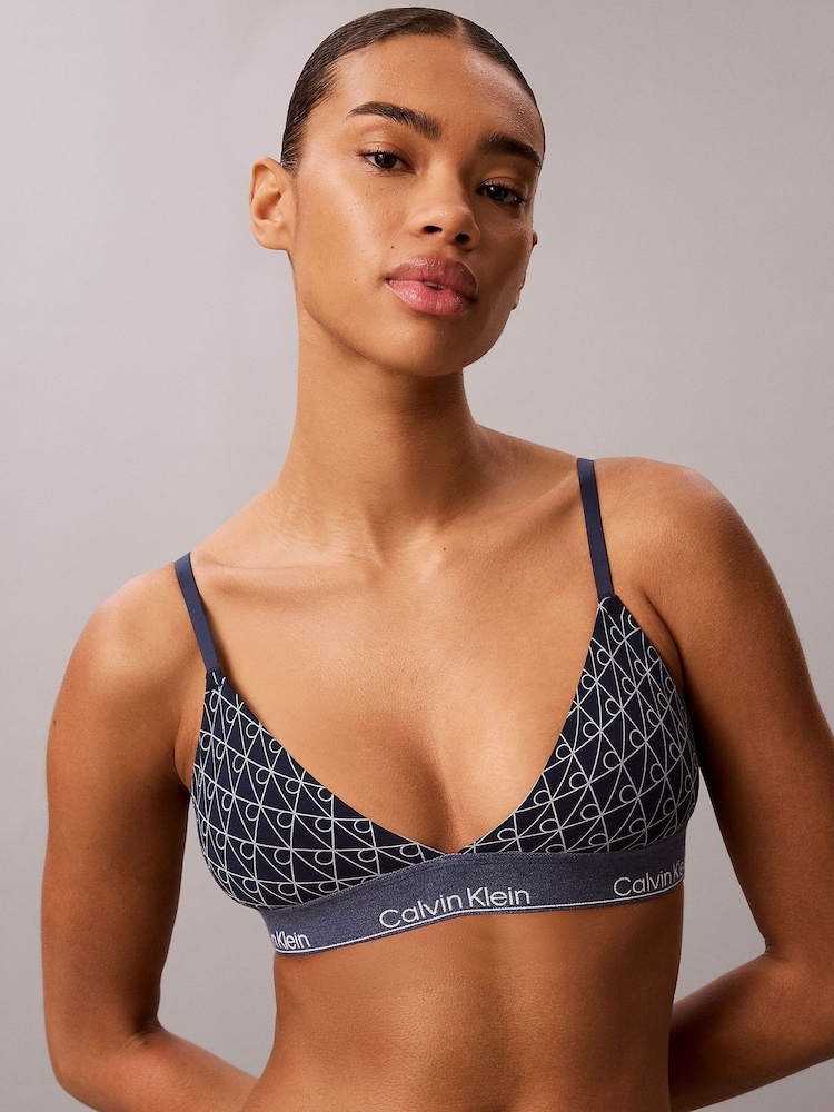 Calvin Klein Blue Limited Edition Triangle Bra - Icon Cotton Modal - Image 1 of 1 Calvin Klein Blue Limited Edition Triangle Bra - Icon Cotton Modal - Image 1 of 1