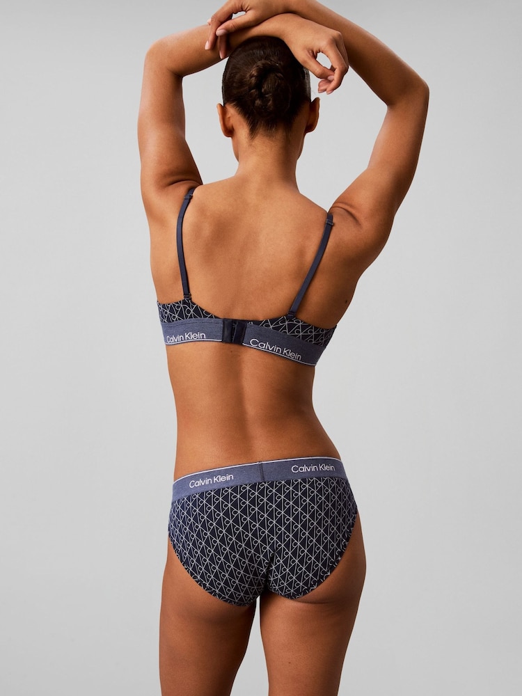 Calvin Klein Blue Limited Edition Triangle Bra - Icon Cotton Modal - Image 2 of 6