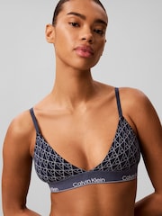 Calvin Klein Blue Limited Edition Triangle Bra - Icon Cotton Modal - Image 4 of 6