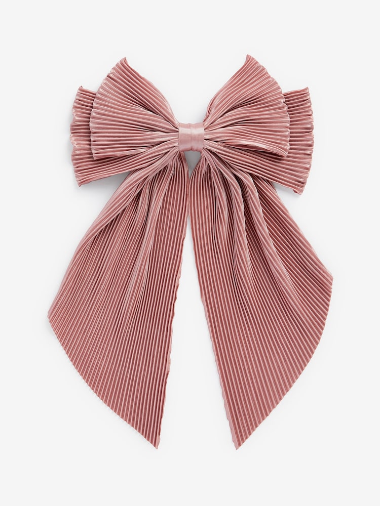 rožnata - Plisse Bow Hairclip - Slika 2 iz 3