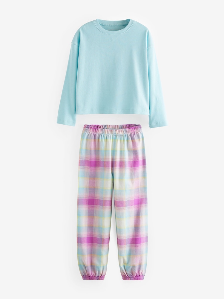Bright Pastel Woven Check Pyjamas 2 Pack (3-16yrs) - Image 6 of 9
