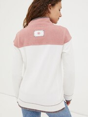FatFace White Airlie Colour Block Sweat Top - Image 2 of 4