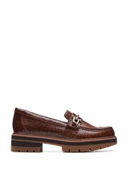 Clarks Brown Leather Orianna Bit Loafer Shoes - Image 1 of 7
