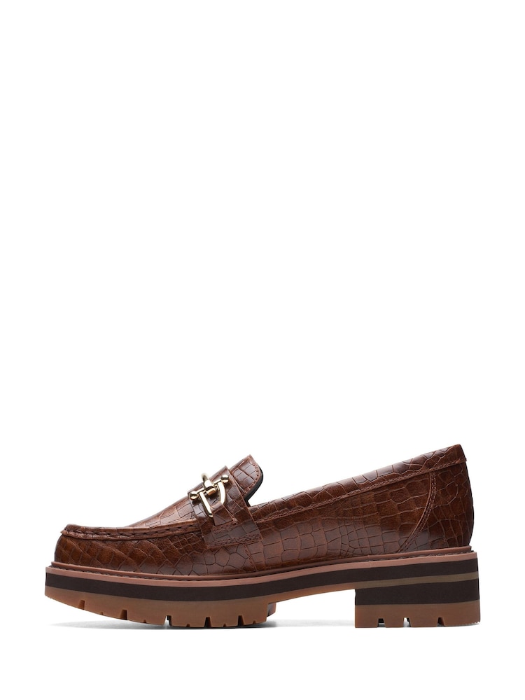 Clarks Brown Leather Orianna Bit Loafer Shoes - Image 2 of 7