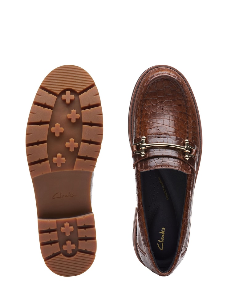 Clarks Brown Leather Orianna Bit Loafer Shoes - Image 7 of 7
