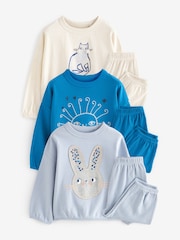 Blue/Cream Character Jogger Pyjamas 3 Pack (9mths-8yrs) - Image 7 of 17
