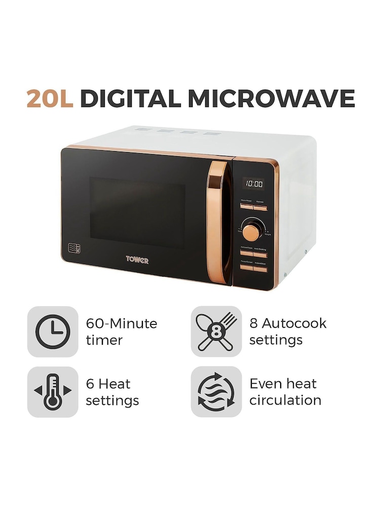 Tower White 20L Digital Microwave - Image 2 of 8