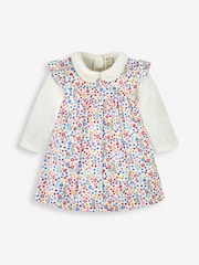 JoJo Maman Bébé Pink Bunny Floral Girls' 2-Piece Cord Baby Dress & Body Set - Image 3 of 3