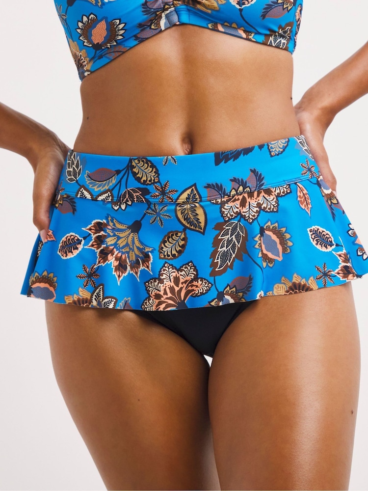 JD Williams Blue Boho Print Mix And Match Skirted Briefs - Image 1 of 5