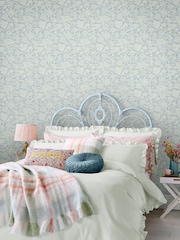 Laura Ashley Pale Seaspray Blue Trailing Laurissa 10M Wallpaper - Image 1 of 4