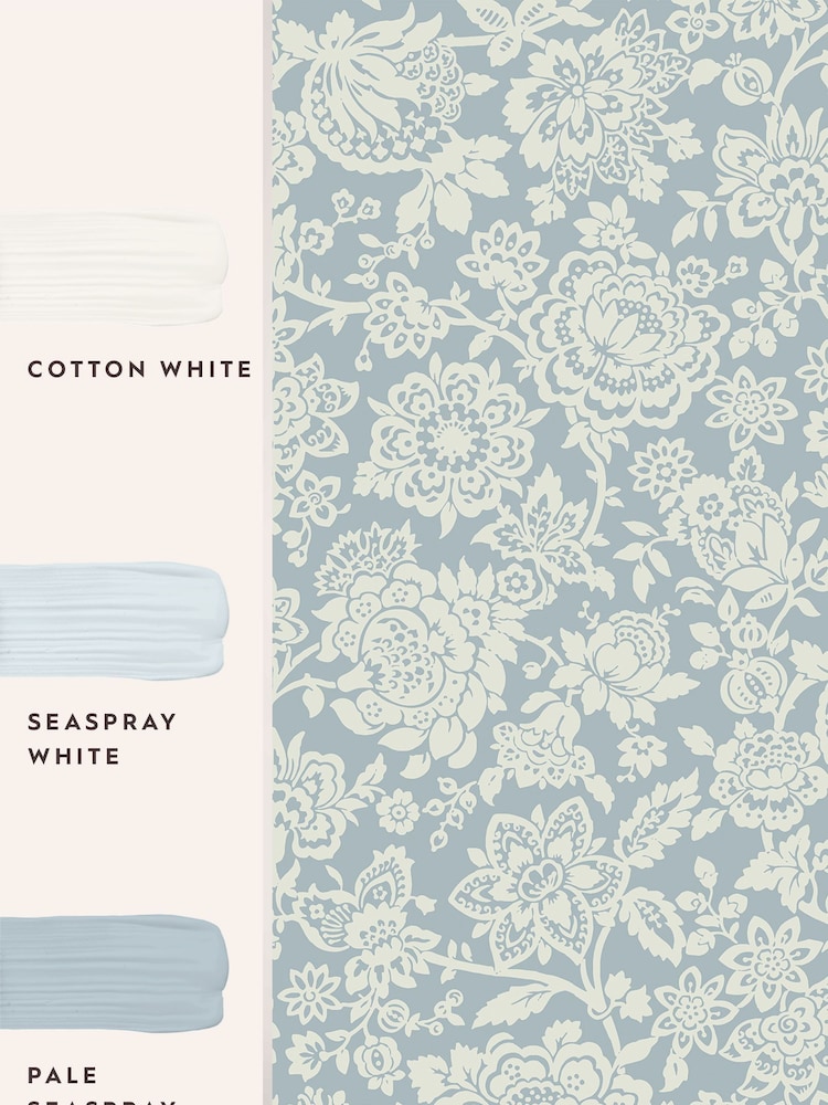 Laura Ashley Pale Seaspray Blue Trailing Laurissa 10M Wallpaper - Image 4 of 4