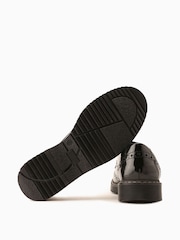 Schwarzes Lackleder - Start Rite Leder Impulsive Chunky-Budapester Schnürschuhe mit genähter Naht für die Schule - Bild 6 von 7