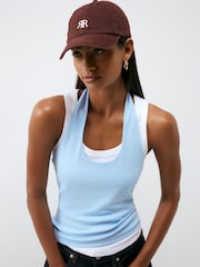 River Island Brown Brown - Dark cotton logo Cap - Image 5 of 5