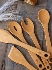 Natural Elements 4 Piece Beechwood Effect Wood Fibre Utensil Set - Image 2 of 2