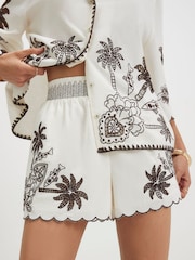 River Island Cream Printed Cutwork Shorts - Image 2 of 4