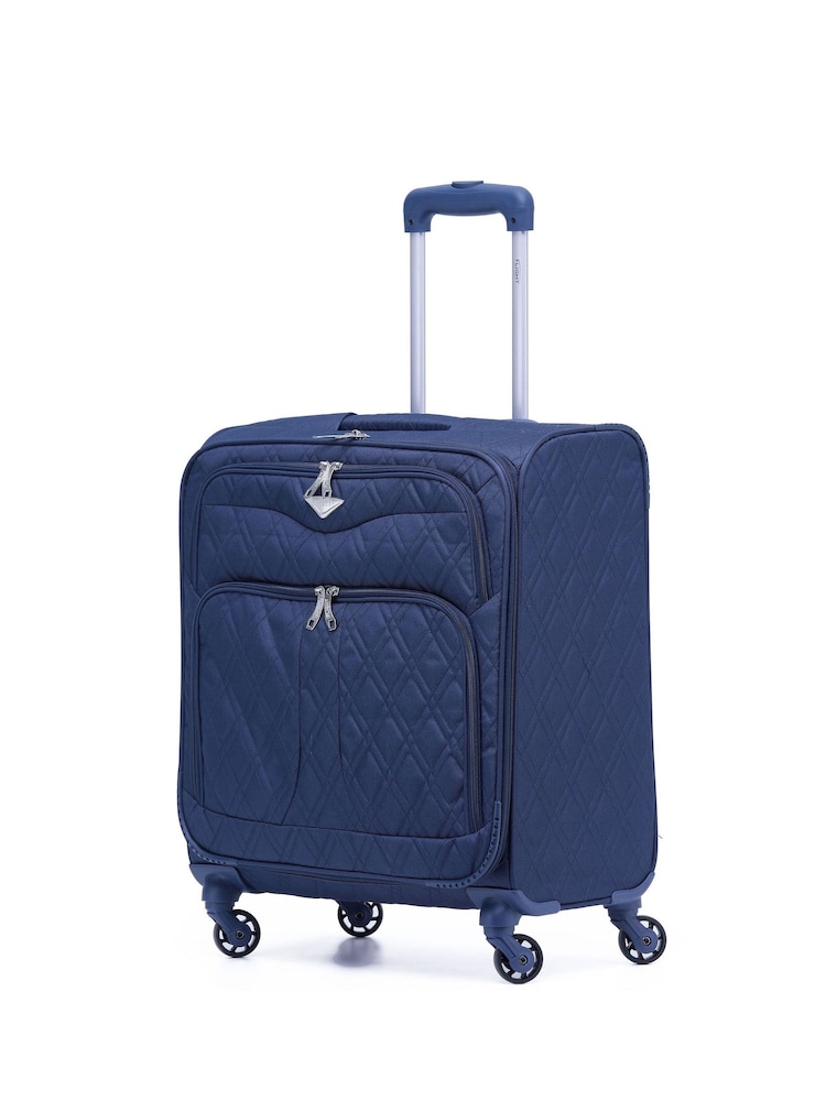 Granatowy - Flight Knight 56x45x25cm EasyJet Overhead Soft Case Cabin Carry On Suitcase Hand Luggage - Image 1 of 7