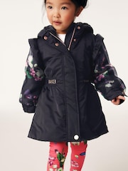 Baker by Ted Baker Navy Shower Resistant Organza Sleeve Coat - Image 1 of 14