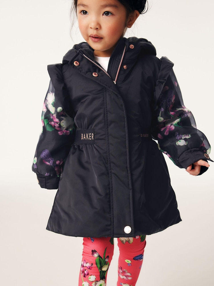 Baker by Ted Baker Navy Shower Resistant Organza Sleeve Coat - Image 1 of 14