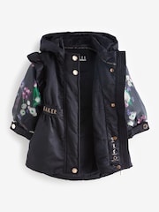 Baker by Ted Baker Navy Shower Resistant Organza Sleeve Coat - Image 12 of 14