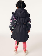 Baker by Ted Baker Navy Shower Resistant Organza Sleeve Coat - Image 3 of 14