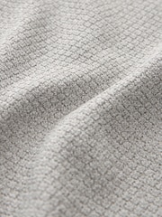 Grey Knitted Bubble Textured Regular Fit Polo Shirt - Image 6 of 6
