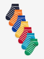 Rainbow Stripe Rich Trainers Socks 7 Pack - Image 1 of 1