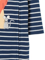 Joules Blue Zippy Artwork Cotton Babygrow - Image 4 of 6