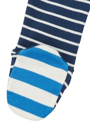 Joules Blue Zippy Artwork Cotton Babygrow - Image 5 of 6