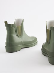 Khaki Green Warm Lined Ankle Wellies - Image 3 of 5