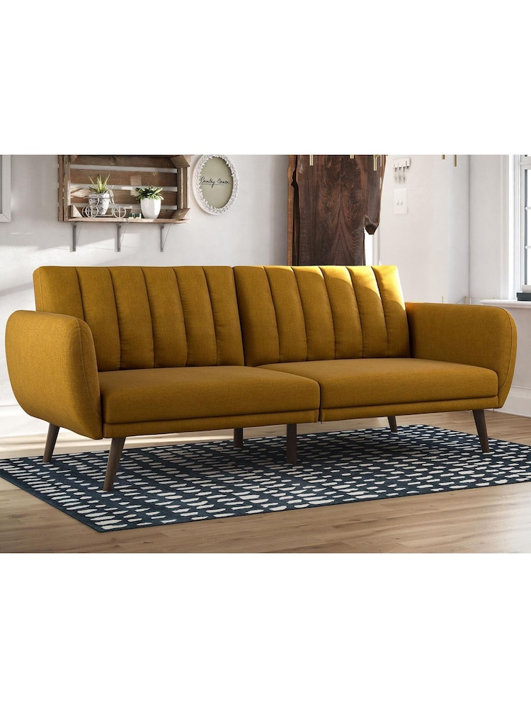 Novogratz Yellow Brittany Linen Sofa Bed - Image 1 of 4