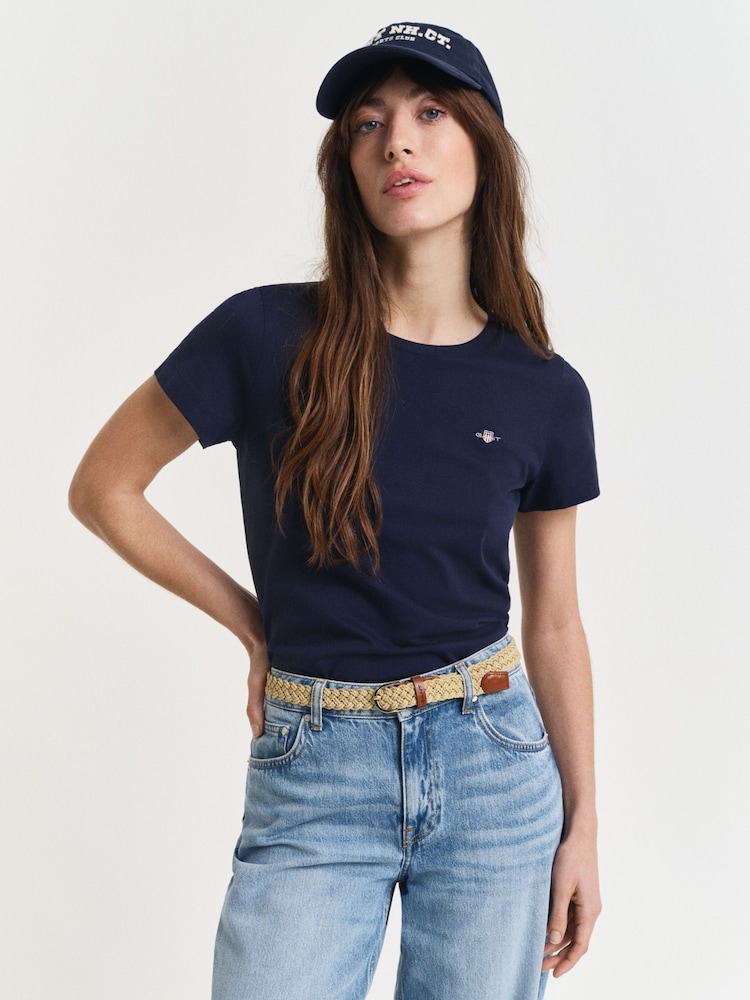 GANT Evening Blue Shield Logo T-Shirt - Image 1 of 5 GANT Evening Blue Shield Logo T-Shirt - Image 1 of 5