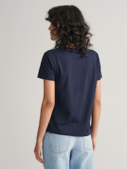 GANT Evening Blue Original Shield Logo 100% Cotton T-Shirt - Image 2 of 6