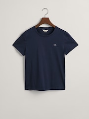 GANT Evening Blue Original Shield Logo 100% Cotton T-Shirt - Image 5 of 6
