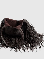 River Island Brown Raffia Fringed Tote Bag - Image 5 of 6