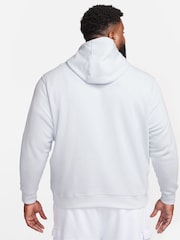 Ljus Grå - Nike Club Tröja Hoodie - Bild 2 av 13