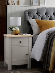 Dove Grey Malvern Paint Effect 2 Drawer Bedside Table - Image 1 of 7