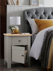 Dove Grey Malvern Paint Effect 2 Drawer Bedside Table - Image 2 of 7