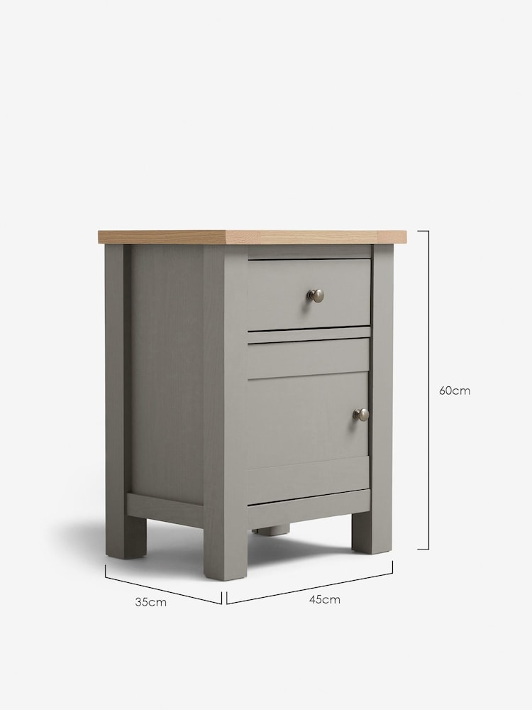 Dove Grey Malvern Paint Effect 2 Drawer Bedside Table - Image 7 of 7