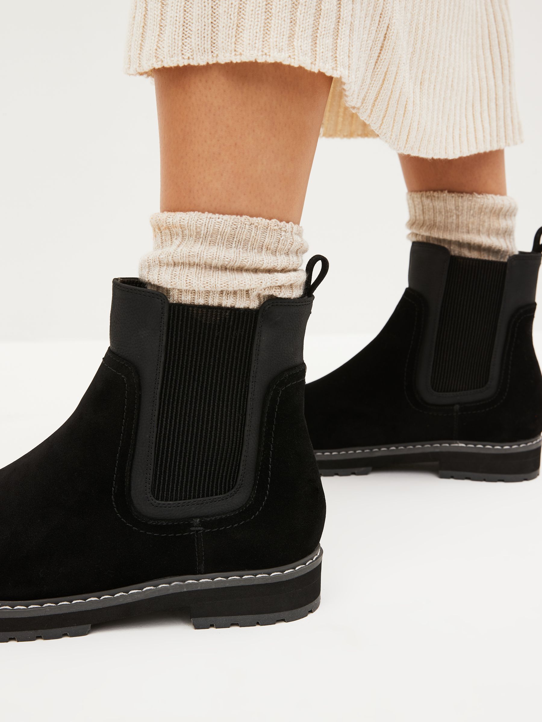Black suede studded chelsea boots clearance