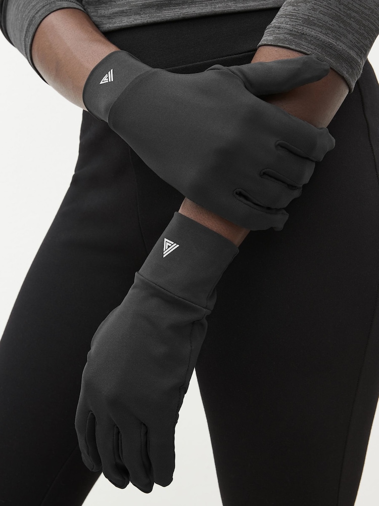 Black Running Sports Active Gloves - Image 1 of 4 Black Running Sports Active Gloves - Image 1 of 4